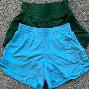 Lululemon athletica Women's Athletic Shorts - Teal Blue & Forest Green BUNDLE